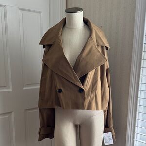ASOS Cropped Trench Coat in Brown